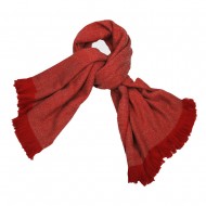Manta mixta lana diseño espigas, roja,tamaño 120 x 180 cms,con presentación de regalo 